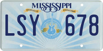 MS license plate LSY678