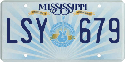 MS license plate LSY679