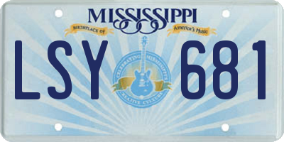 MS license plate LSY681