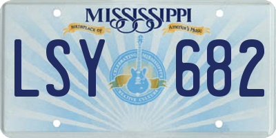 MS license plate LSY682