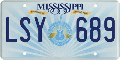 MS license plate LSY689