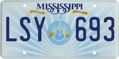 MS license plate LSY693