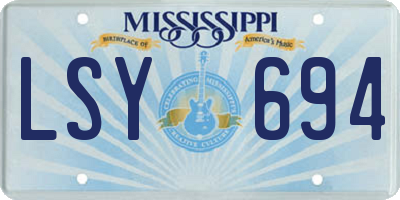 MS license plate LSY694