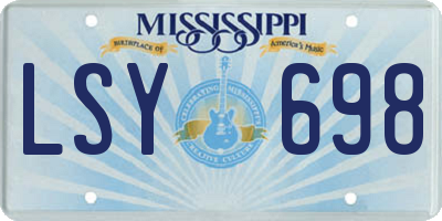 MS license plate LSY698