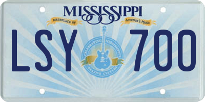 MS license plate LSY700