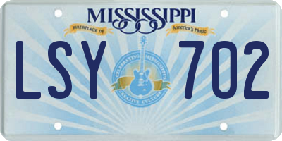 MS license plate LSY702