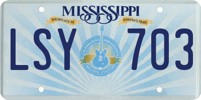 MS license plate LSY703