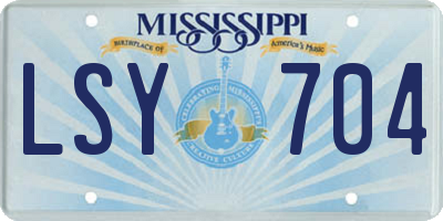 MS license plate LSY704