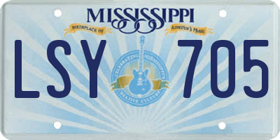MS license plate LSY705