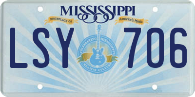 MS license plate LSY706