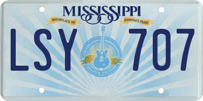 MS license plate LSY707