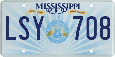 MS license plate LSY708