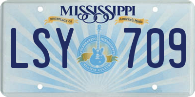 MS license plate LSY709