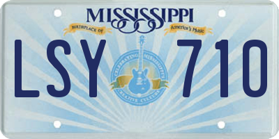 MS license plate LSY710