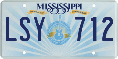 MS license plate LSY712