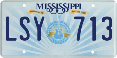 MS license plate LSY713