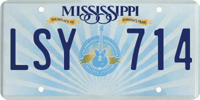 MS license plate LSY714