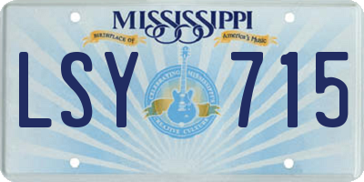 MS license plate LSY715