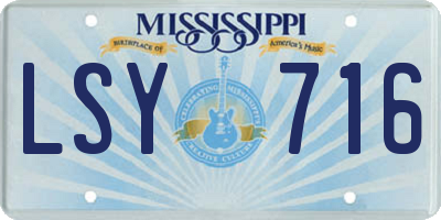 MS license plate LSY716