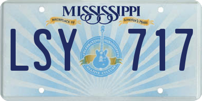 MS license plate LSY717