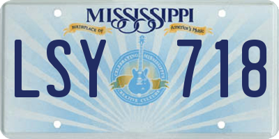 MS license plate LSY718