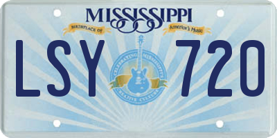 MS license plate LSY720