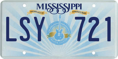 MS license plate LSY721