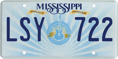 MS license plate LSY722