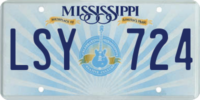 MS license plate LSY724