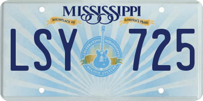 MS license plate LSY725
