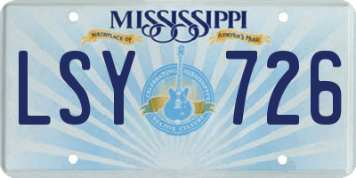 MS license plate LSY726