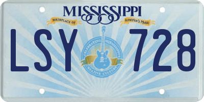 MS license plate LSY728