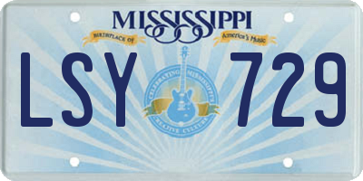 MS license plate LSY729