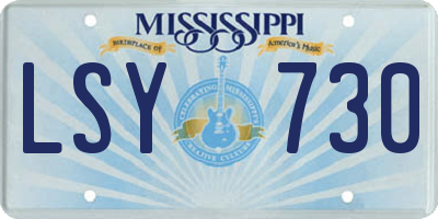MS license plate LSY730