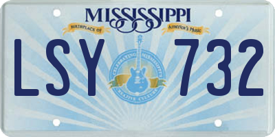 MS license plate LSY732