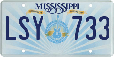 MS license plate LSY733