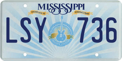 MS license plate LSY736