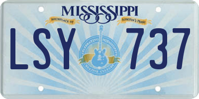 MS license plate LSY737