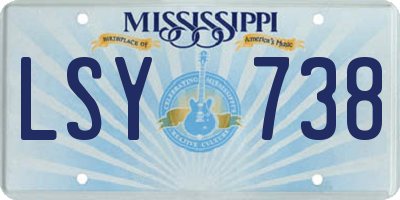 MS license plate LSY738
