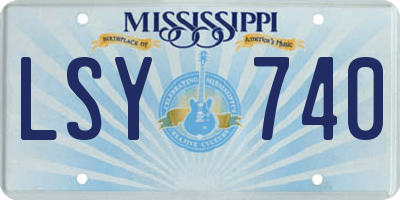 MS license plate LSY740