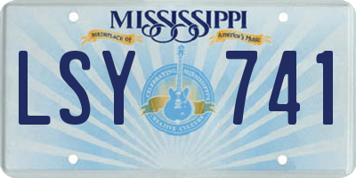 MS license plate LSY741