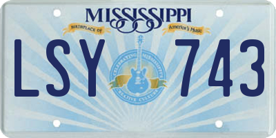 MS license plate LSY743