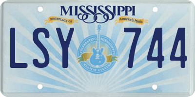 MS license plate LSY744