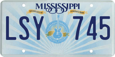 MS license plate LSY745