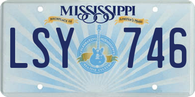 MS license plate LSY746