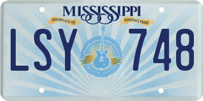 MS license plate LSY748