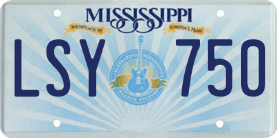 MS license plate LSY750