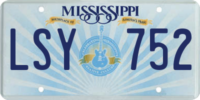 MS license plate LSY752
