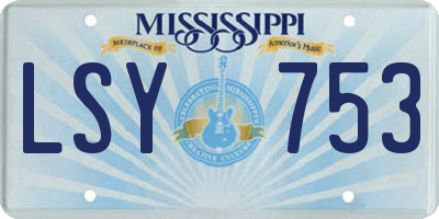 MS license plate LSY753