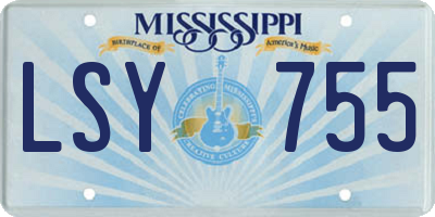 MS license plate LSY755